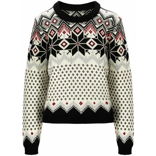 Dale of Norway Vilja Womens Knit Sweater Black/Off White/Red Rose S Jumper