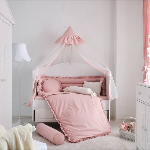 Belis posteljina za krevetac elegance pink 120X60 cm Slike