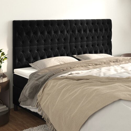  Uzglavlje crno 200x7x118/128 cm bar&scaron;unasto Cijene