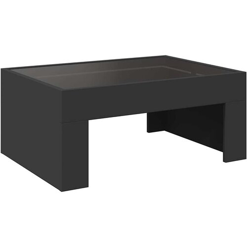  Stolić za kavu s beskonačnim LED svjetlima crni 70x50x30 cm Slike