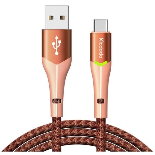 McDodo CA-7962 Kabl USB-A na TIP-C, DUŽINA 1m, LED SVETLO, ORANŽ BOJA Slike