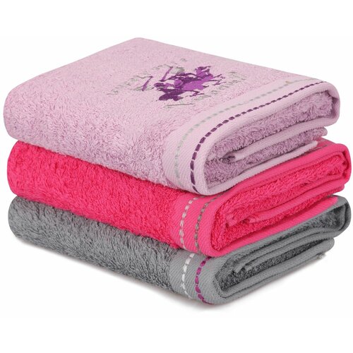 401 - Fuchsia, Lilac, Grey FuchsiaLilacGrey Hand Towel Set (3 Pieces) Slike