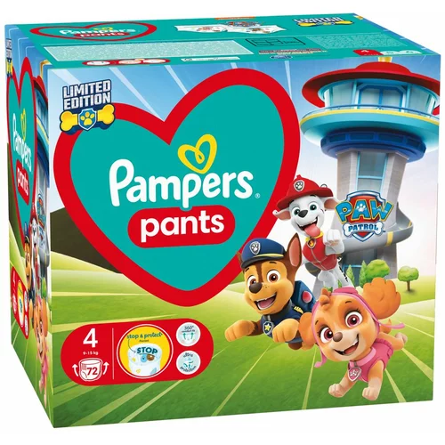 Pampers Active Baby Pants Paw Patrol Size 4 hlačne plenice za enkratno uporabo 9-15 kg 72 kos