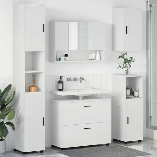 vidaXL Set namještaja za kupaonicu Zidne 5 pcs Bijelo 30 x 35 x 192 cm Cijene