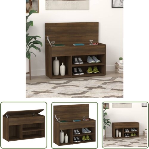 The Living Store Klop za čevlje rjavi hrast 80x30x45 cm konstruiran les - Klop Za Čevlje, (21744550) Cene