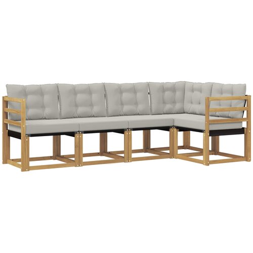 vidaXL Zunanja garnitura za sedenje 5 pcs Bela in svetlo siva, (5000280457) Cene