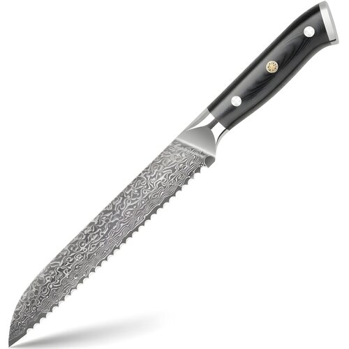  Damask kuhinjski nož KX-42117 - Bread / Črn Slike