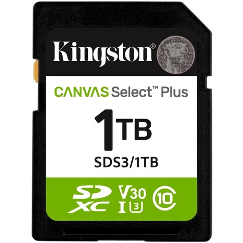 Kingston SD Card 1TB, Canvas Select Plus, SDHC Class10 UHS-1 U3 V30, up to 150MB/s read Cene