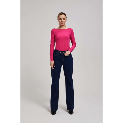 Marisse Mid-Rise Wide-Leg Jeans In Navy Blue Cene