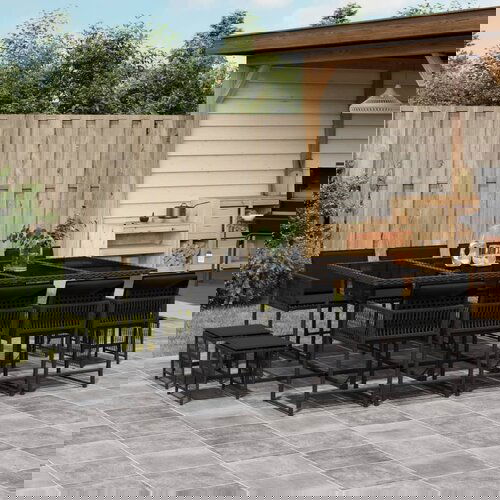 vidaXL 13-dijelni vrtni blagovaonski set s jastucima poliratan crni Cijene