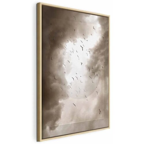  Slika - Birds in the Clouds (1 Part) Vertical 60x90 U prirodnom drvenom okviru Cene