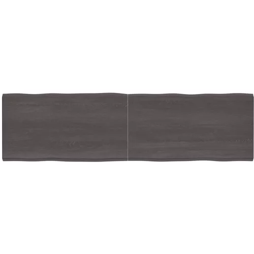 vidaXL Mizna plošča temno siva 220x60x6 cm obdelana trdna hrastovina, (20979032)
