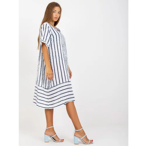 Fashion Hunters White thin oversize dress with short sleeves