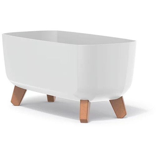 Prosperplast Gracia Case DGCL400-S449 tegla za cvijeće na nogicama 39 &amp;times; 19,5 &amp;times; 18,7 cm &amp;ndash; bijela Slike