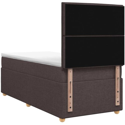  Boxspring krevet s madracem Tamno smeđa 100 x 200 cm Tkanina - Tamno smeđa 100 x 200 cm Dizajn linija Slike