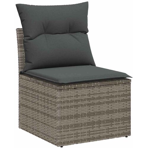 vidaXL Vrtna sedežna garnitura z blazino 7 pcs Siva 55 x 55 x 37 cm, (5000020638) Cene