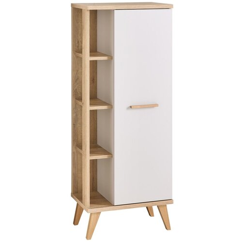 Pelipal Kremno bela visoka kopalniška omarica v hrastovem dekorju 50,5x128 cm Quickset 966 – Cene
