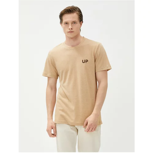 Koton Striped T-Shirt Linen Blend Short Sleeve Crew Neck