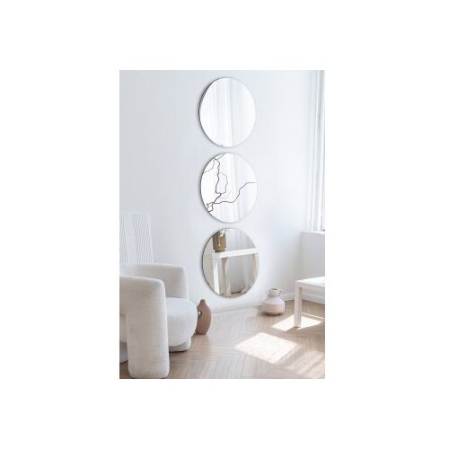 Hanah home ogledalo round triple diameter: 40 cm silver Cene