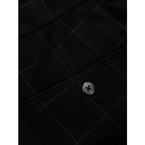 Ombre Men's pants with a classic cut in a delicate check - black Cene