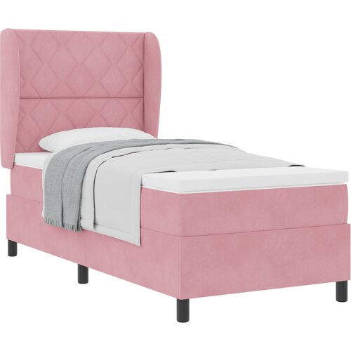 vidaXL Box Spring postelja z vzmetnico Roza 100x200 cm Žamet, (22051814) Cene