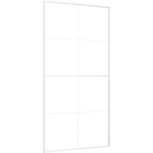 vidaXL Drsna vrata mlečno ESG steklo in aluminij 102,5x205 cm bela, (20983030) Cene