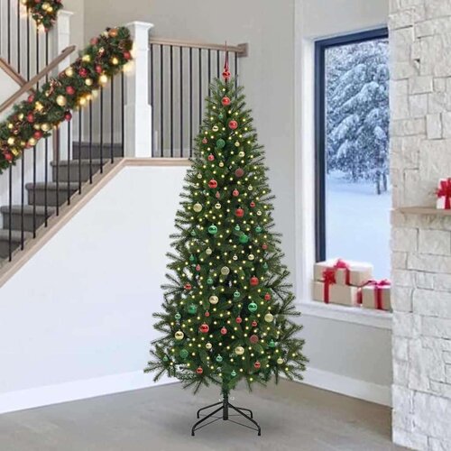 vidaXL Umestno božično drevo med 300 LED Zelena 240 cm PE in PVC Cene