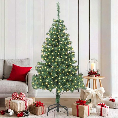  Božićno drvce s 300 LED svjetlima s stalakom Zelena 180 cm PVC Cene