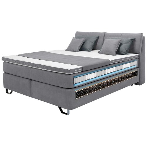 M&amp;ouml;max Postelja Boxspring Tabea, Svetlo Siva, 160x200 Slike
