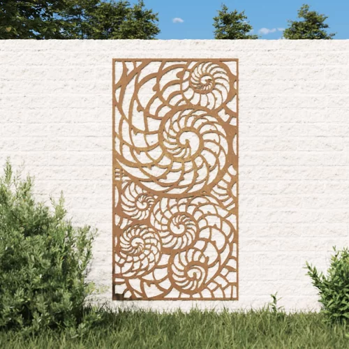  Vrtni zidni ukras 105 x 55 cm čelik COR-TEN s uzorkom školjki