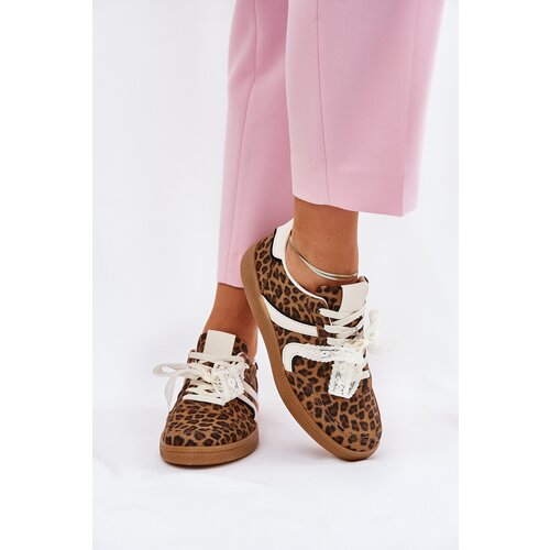 Boto Low Women&amp;#039;s Sneakers With Lace Leopard Brown Zielle Slike