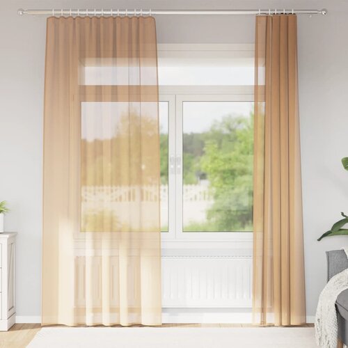 vidaXL Voile zavese z zankami 2 kosa Sand 140x245 cm Cene