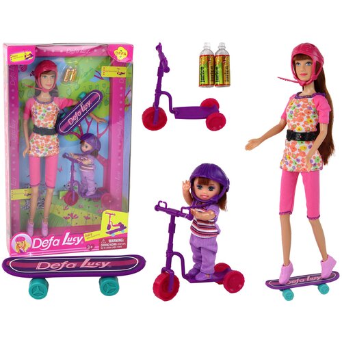  Lutke za igru Lucy sa romobilom i skateboardom - ljubičasta Cijene