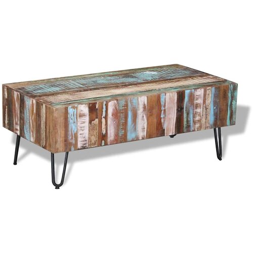  Stolić za kavu od masivnog obnovljenog drva 100 x 50 x 38 cm Slike