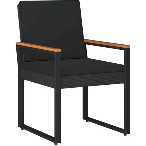  Set vanjskog namje&amp;scaron;taja s jastukom 4 pcs Crna poliratan Slike