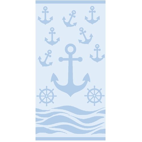 B.E.S. Svetlo modra frotirna bombažna brisača za na plažo 70x140 cm Anchor – Cene