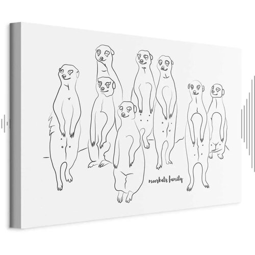  Slika - Animal Patrol (1-part) - Meerkats on Black and White Background 120x80 Akustična Cene