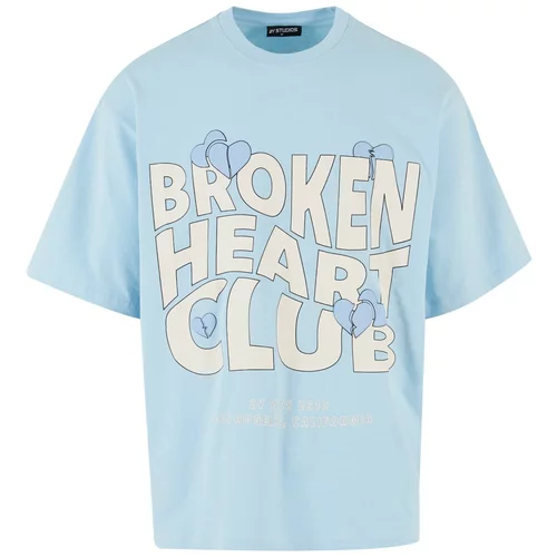 2Y Studios Majica 'Broken Heart Club' boja pijeska / svijetloplava / crna