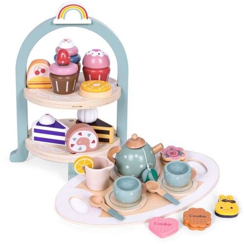 ECO TOYS Ecotoys Set za čaj i kafu sa kolačićima i tacnom sa posluživanje ( HM327785 ) Slike