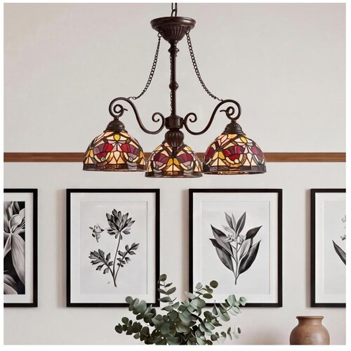  Quoizel QZ-LARISSA-3P-CH - Luster na lancu Tiffany LARISSA 3xE27/60W/230V Cene