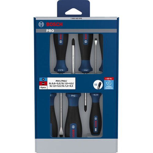 Bosch Set odvijača PRO PH/SL, 6 kom 1600A039PE Slike