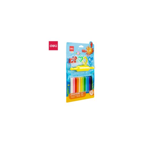 Deli PLASTELIN 160G - 12 BOJA SA 1 ROLEROM I 4 &Scaron;ABLONA EH716 Cene