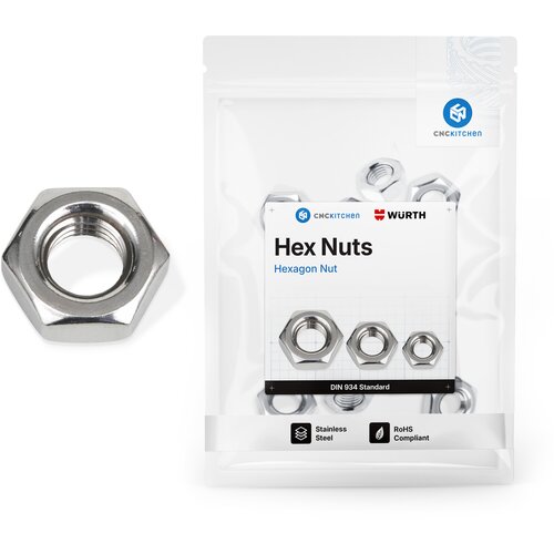 CNC Kitchen Šesterokutne matice (DIN 934), nehrđajući čelik A2-50 - M3 Cijene