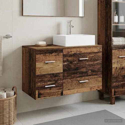  Set namještaja za kupaonicu 2 kom. Staro drvo Konstruirano drvo Smeđa 49,5 x 41 x 79,5 cm Cene