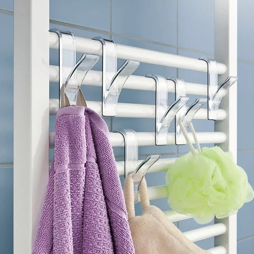 Wenko kuka za ručnike za kupaonski radijator (prozirno, 2 kom., prikladno za: kupaonski radijator)