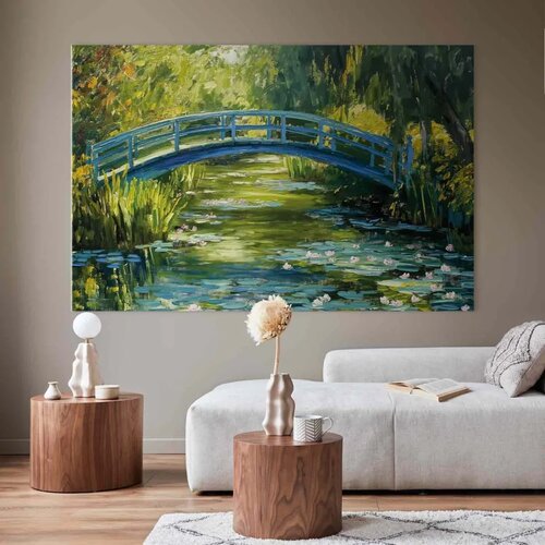  XXL slika - Impressionist bridge - painting of a bridge against a picturesque background 260x173 Cene