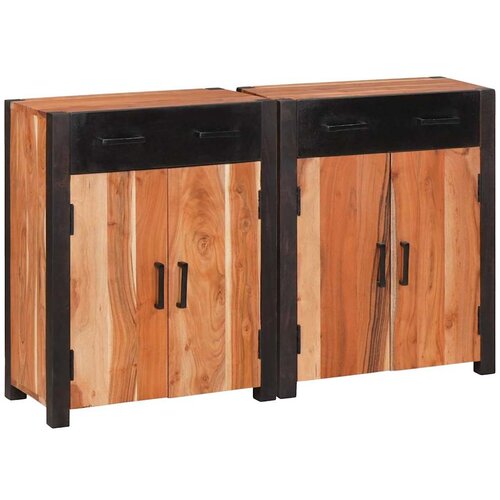  Kreveta 2 pcs Smeđa 110 x 30 x 75 cm Čvrsto drvo akacije Cene