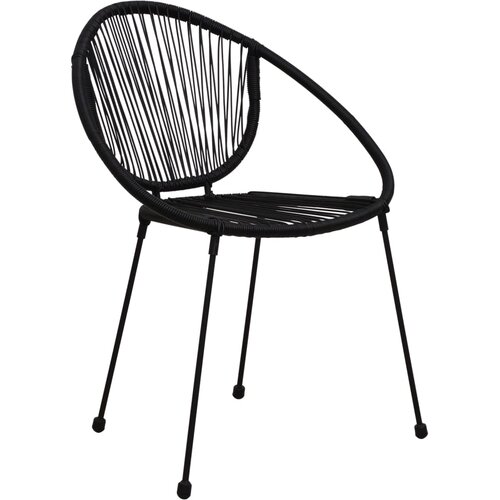  3-dijelni vanjski blagovaonski set od PVC ratana crni Slike