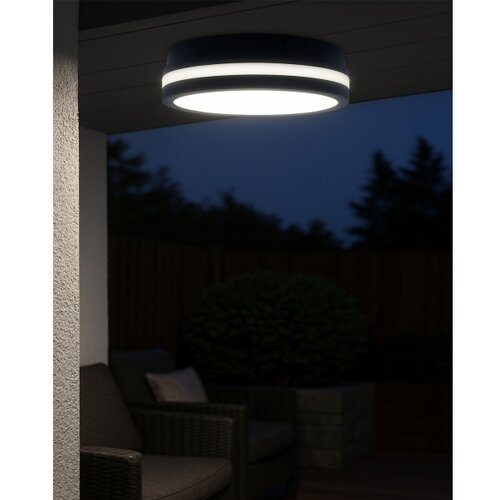  LED kupatilsko stropno svetlo sa senzorom ELL&amp;Eacute;, LED/24W/230V, prečnik 26 cm, IP54, antracit Slike