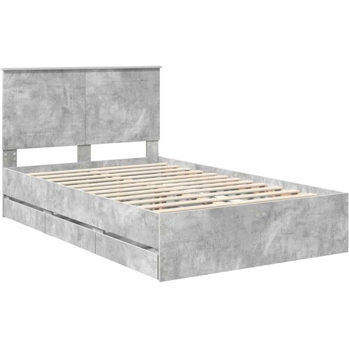  Krevetna konstrukcija s ladicama Betonski sivi 135 x 190 cm Slike